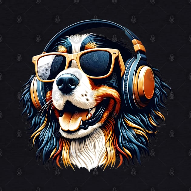 American Water Spaniel Smiling DJ: Euphonic Waves, Joyful Gaze by ArtRUs